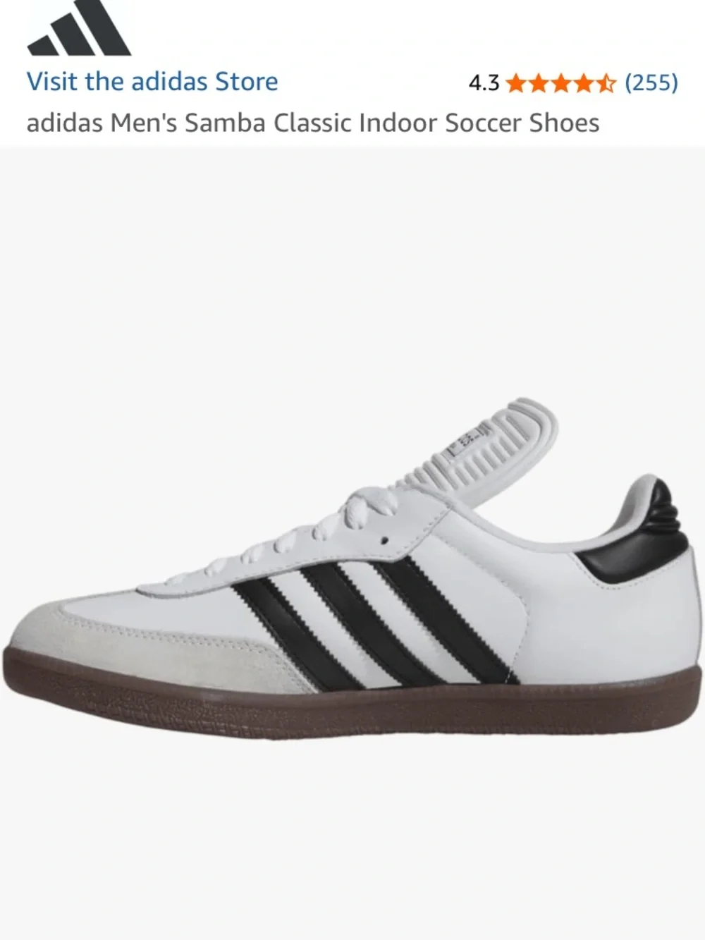adidas White and Black Samba Classic Sneakers